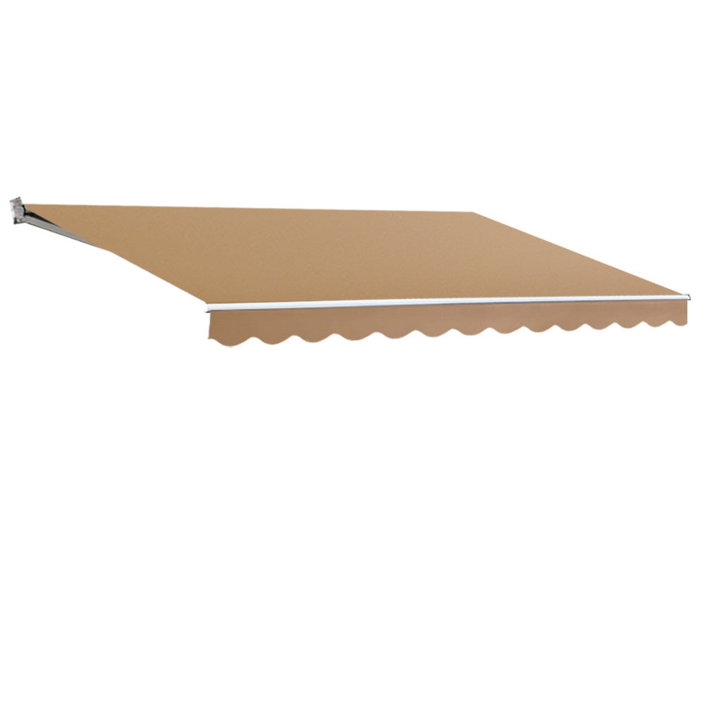 Beige colour - Retractable Folding Arm Awning Manual Sunshade Beige/Pearl Grey