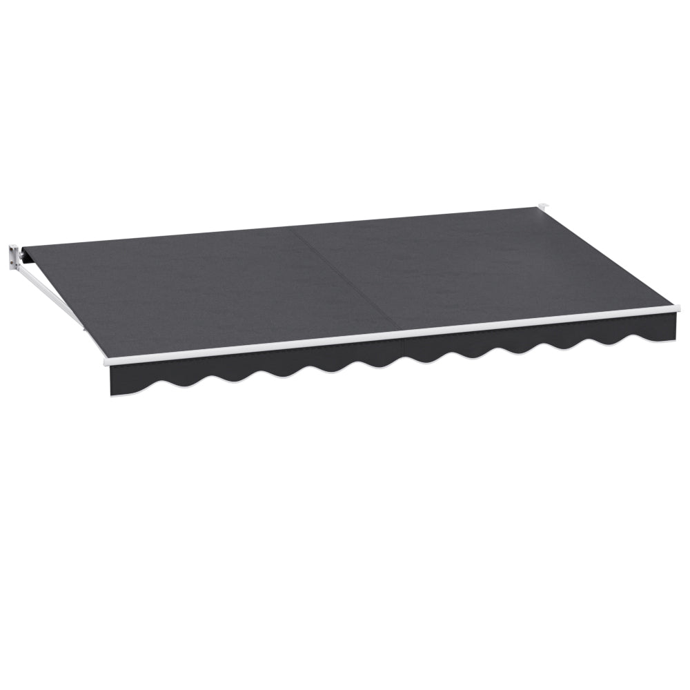 Grey colour - Retractable Folding Arm Awning Manual Sunshade 4.5Mx2.5M Grey