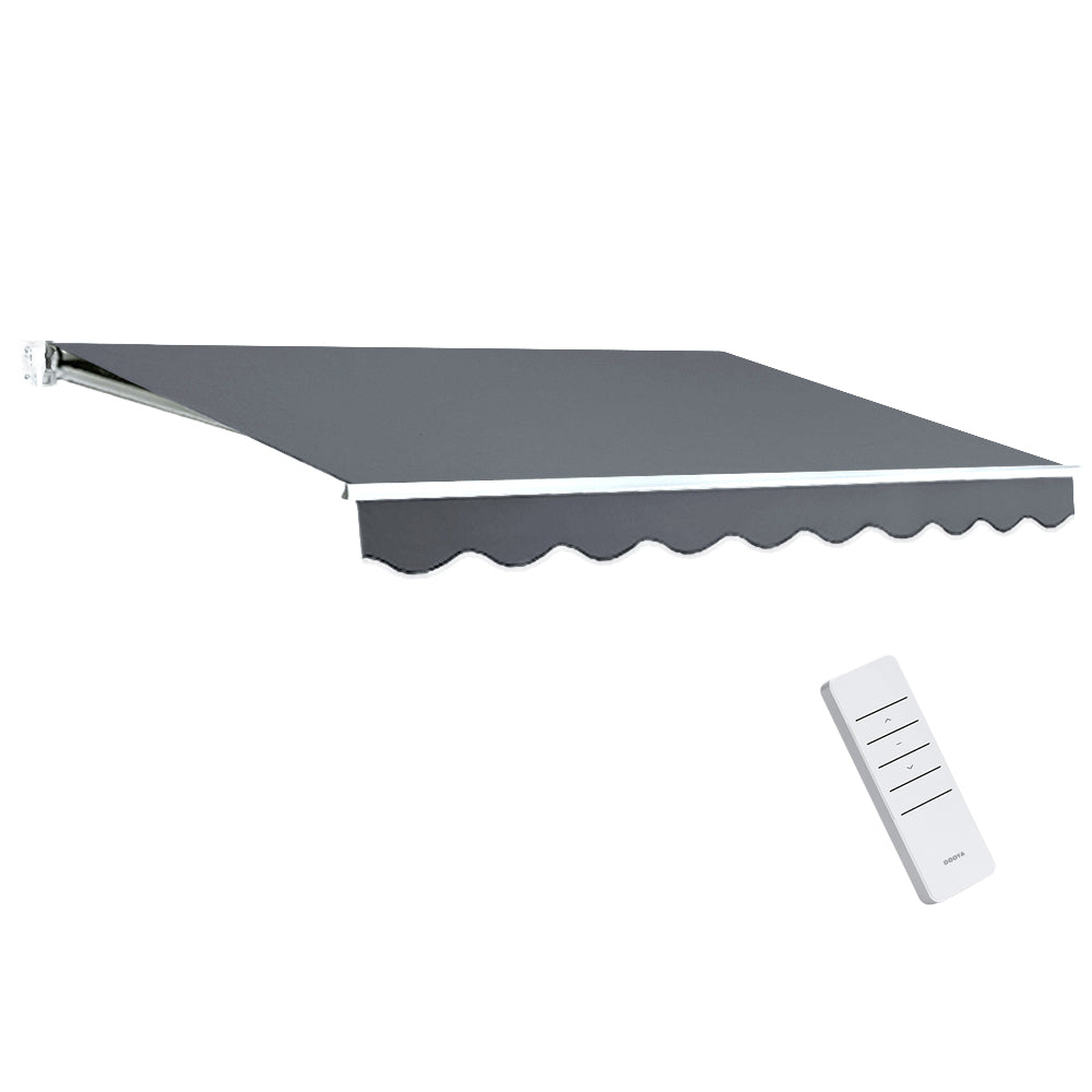 Retractable Folding Arm Awning Motorised Sunshade 3Mx2.5M Grey