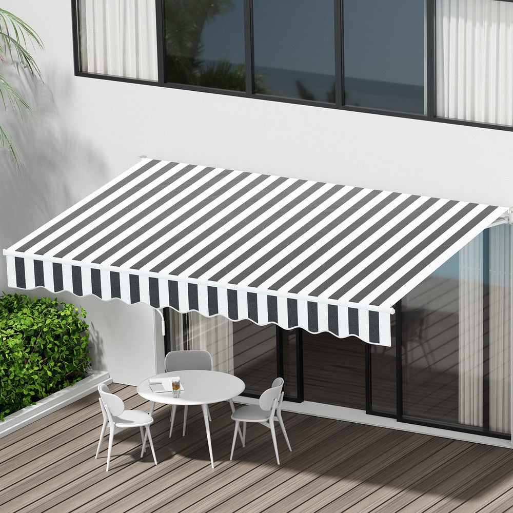 Retractable Folding Arm Awning Motorised Remoter Sunshade 2.5Mx2M