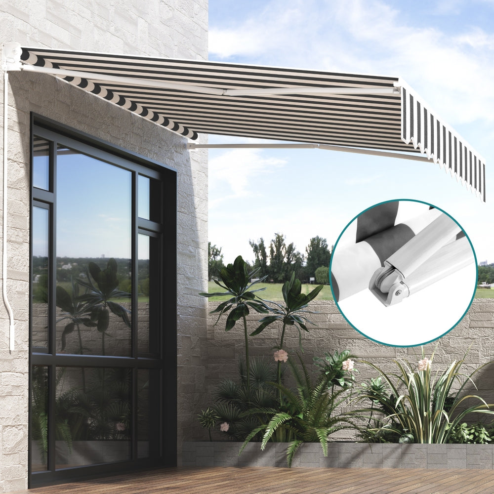 Retractable Folding Arm Awning Motorised Remoter Sunshade 2.5Mx2M