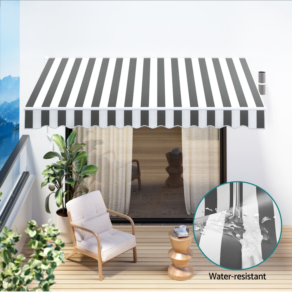 Retractable Folding Arm Awning Motorised Remoter Sunshade 2.5Mx2M