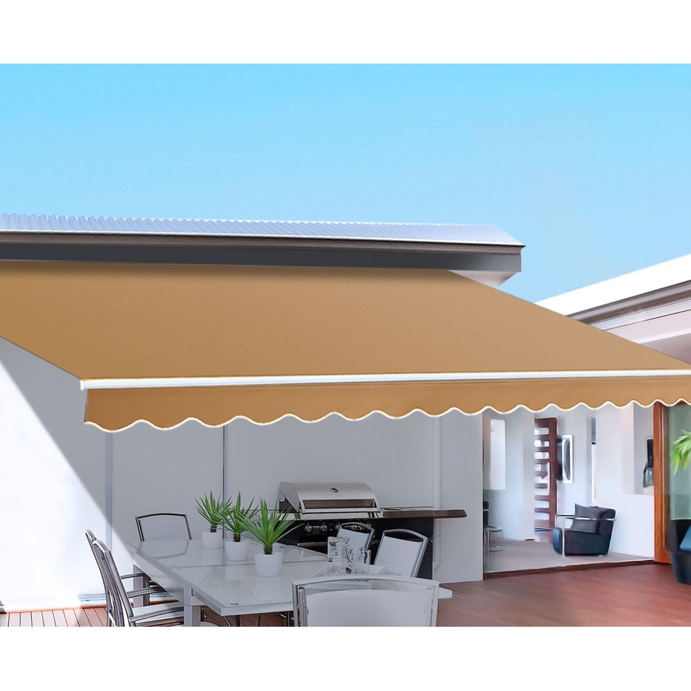 Retractable Folding Arm Motorised Sunshade 4Mx2.5M Beige