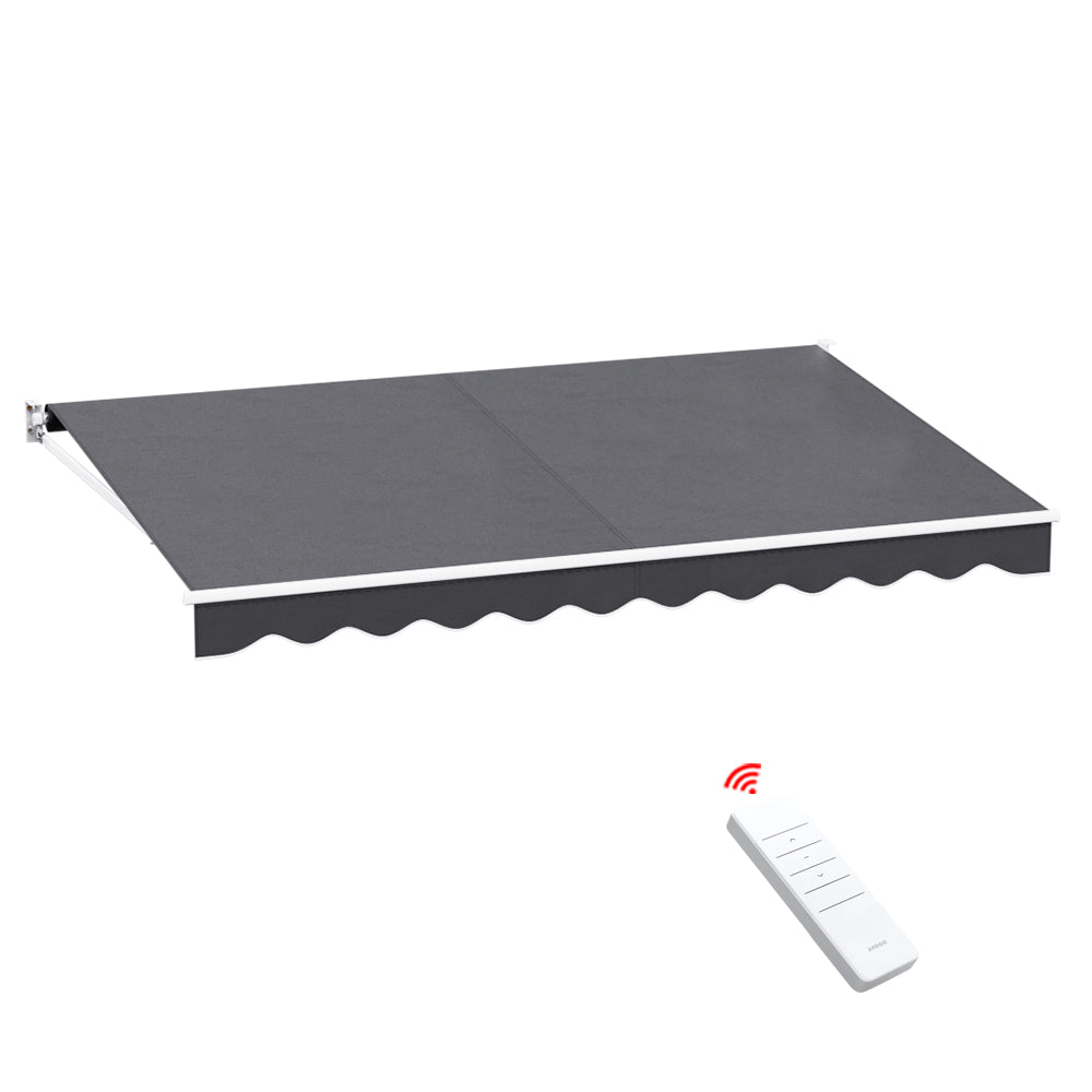 Folding Arm Awning Motorised Outdoor Sunshade - Grey, Grey colour - photo 16