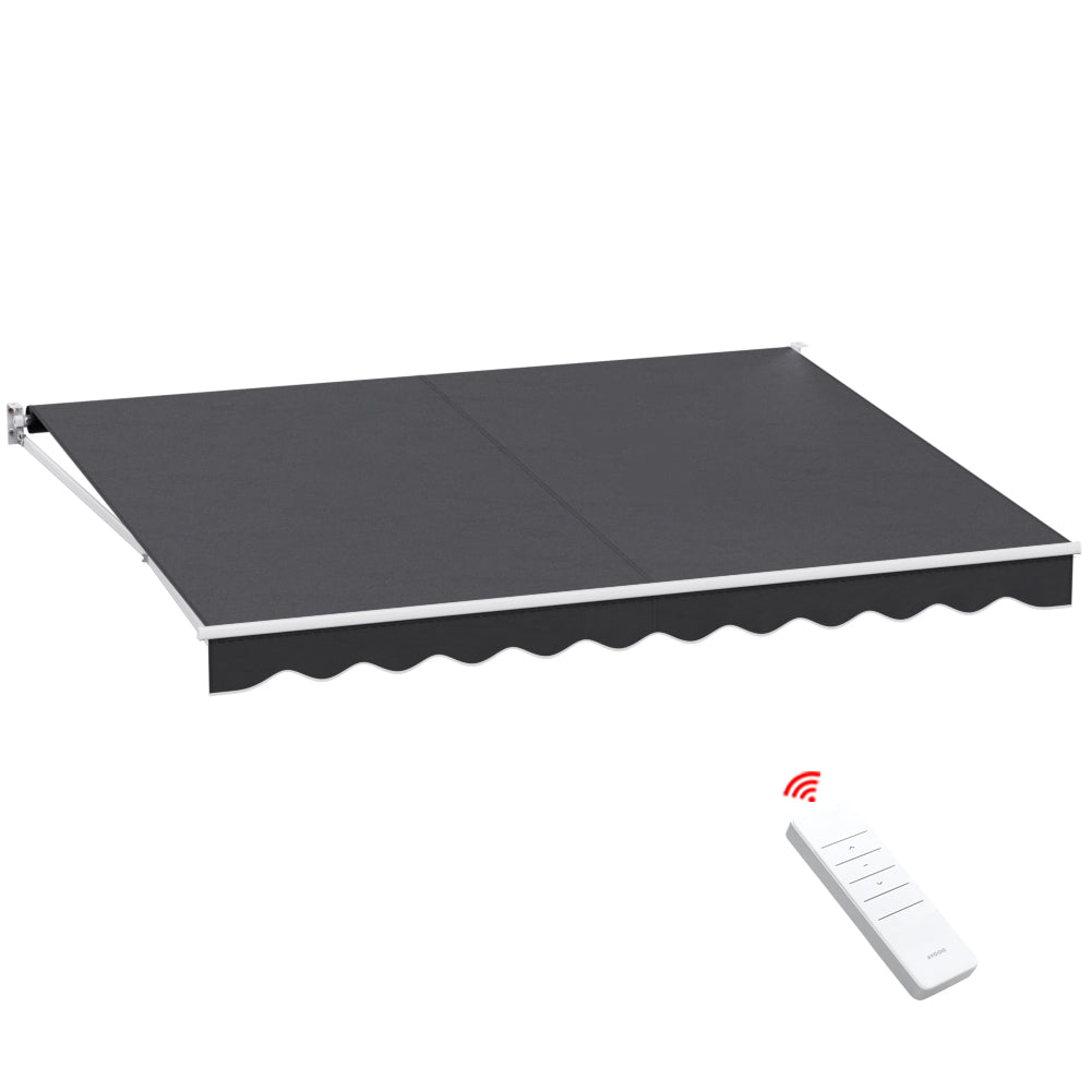 Folding Arm Awning Motorised Outdoor Sunshade - Grey - Grey colour - photo 30