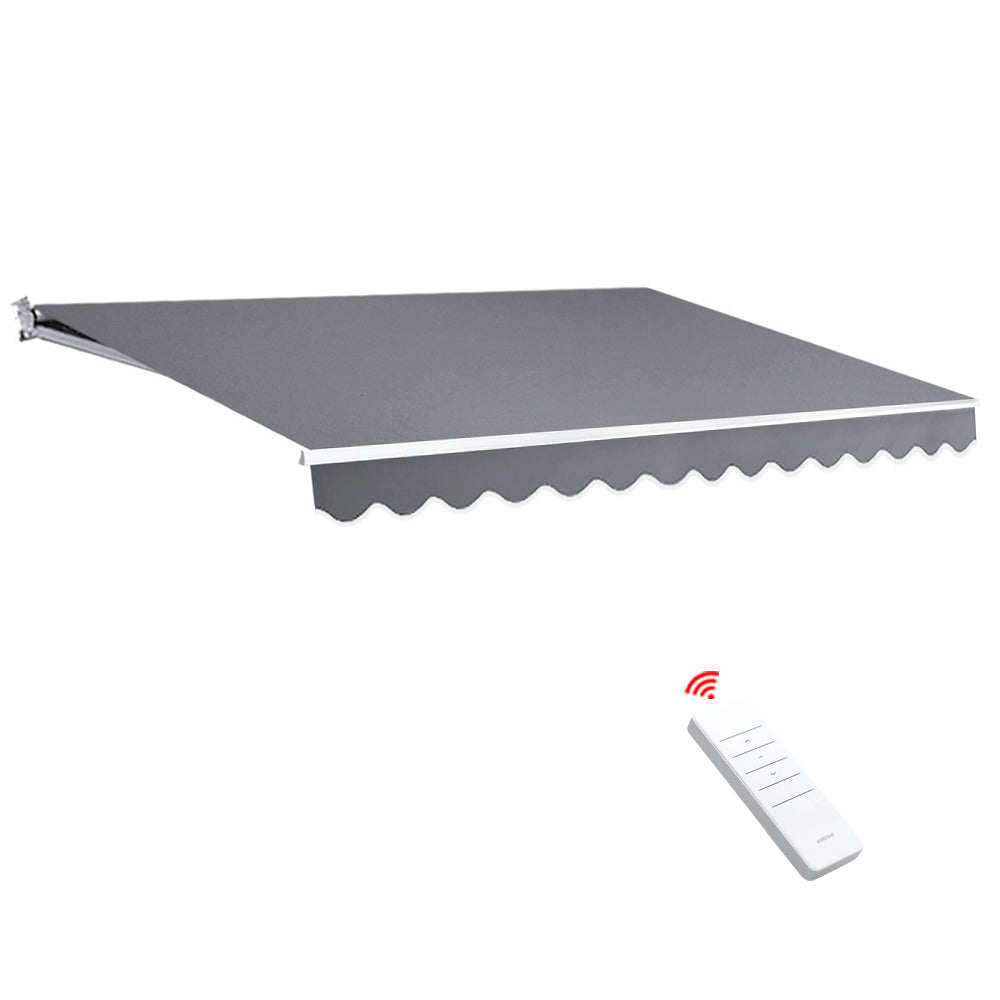 Folding Arm Awning Motorised Outdoor Sunshade - Grey with Awnings - photo 37