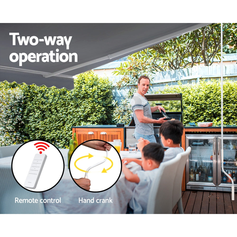 Awnings - Folding Arm Awning Motorised Outdoor Sunshade - Grey - photo 41