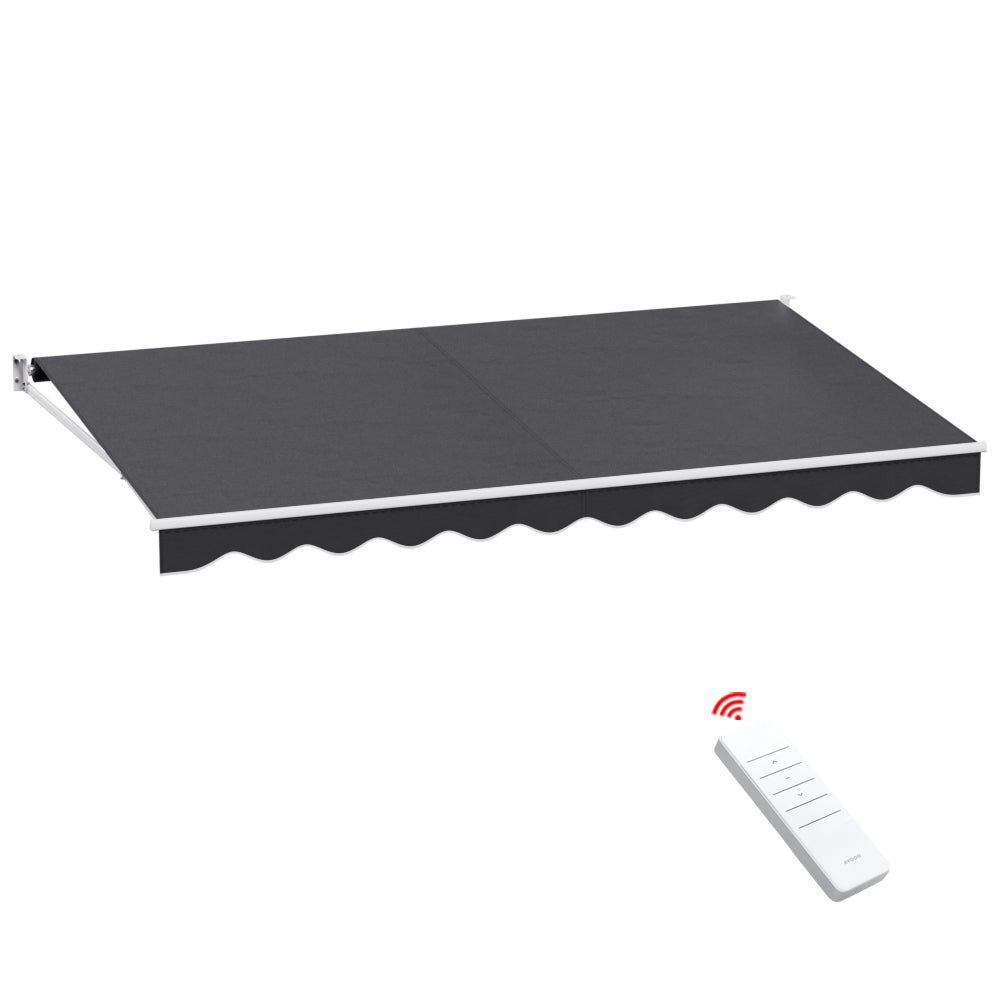 Folding Arm Awning Motorised Outdoor Sunshade - Grey | Grey colour - photo 44