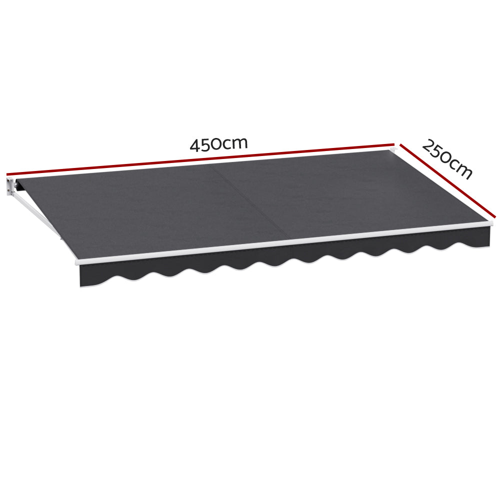 Folding Arm Awning Motorised Outdoor Sunshade - Grey, Awnings - photo 45