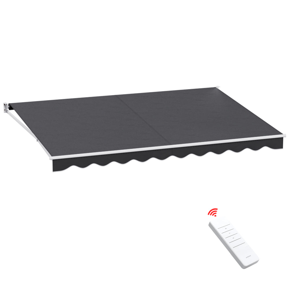 Awnings - Folding Arm Awning Motorised Outdoor Sunshade - Grey - photo 51