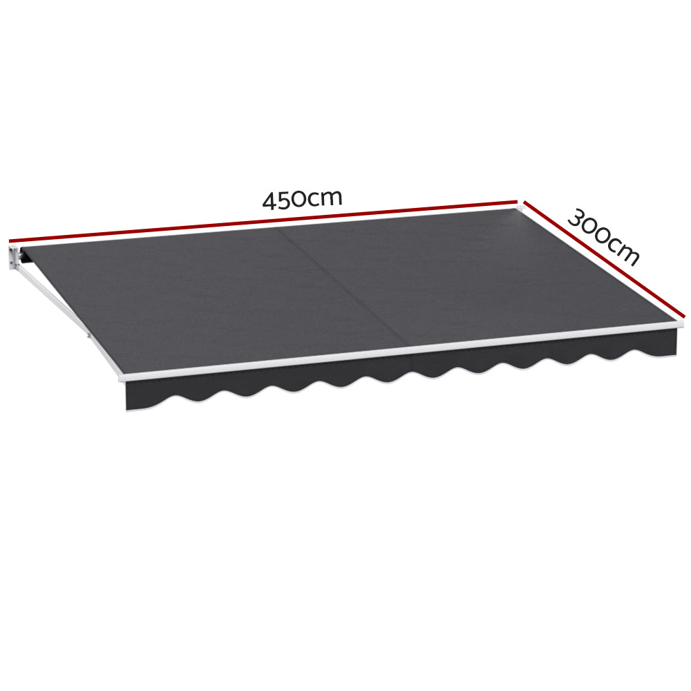 Grey colour - Folding Arm Awning Motorised Outdoor Sunshade - Grey - photo 52