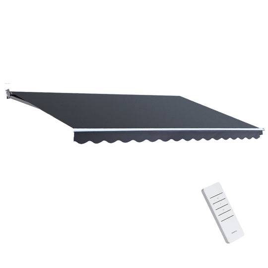 Retractable Folding Arm Awning Motorized Sunshade Grey
