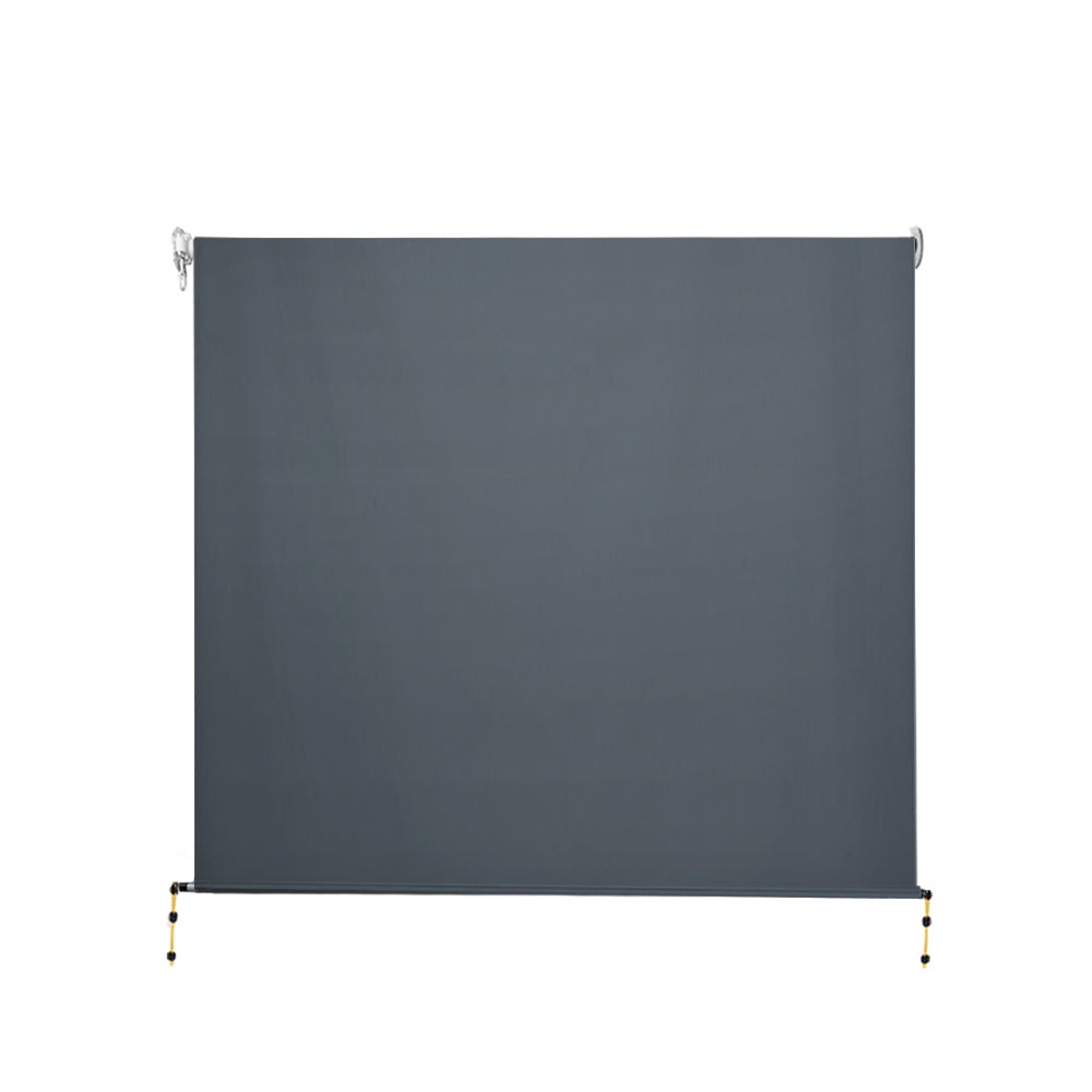 1.5X2.5M Outdoor Blinds Awning Roll Down Canopy Retractable Outdoor Blinds Window Shade Grey
