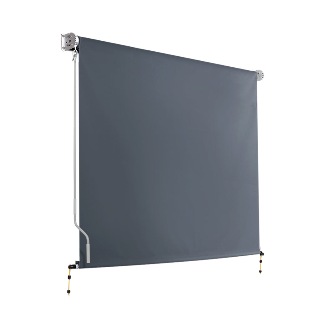 2.4x2.5m Retractable Outdoor Blinds Awning Grey Canopy Shade