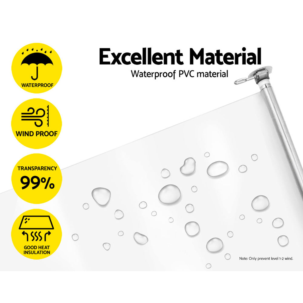Transparent Outdoor Blinds Roll Down Awning 1.5x2.4M Window Shade
