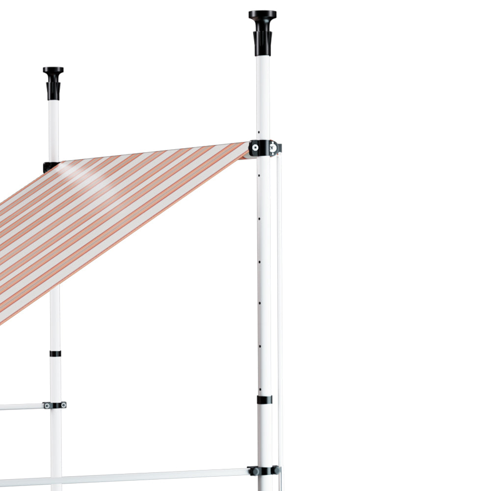 Window Fixed Pivot Arm Awning Outdoor Door Canopy 2X1.8M Beige/Brown | Awnings
