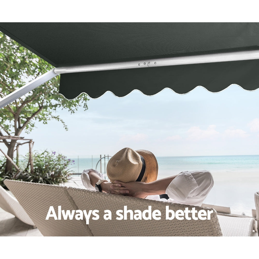 Window Fixed Pivot Arm Awning Outdoor Blinds Retractable Canopy1.5X2.1M with Awnings