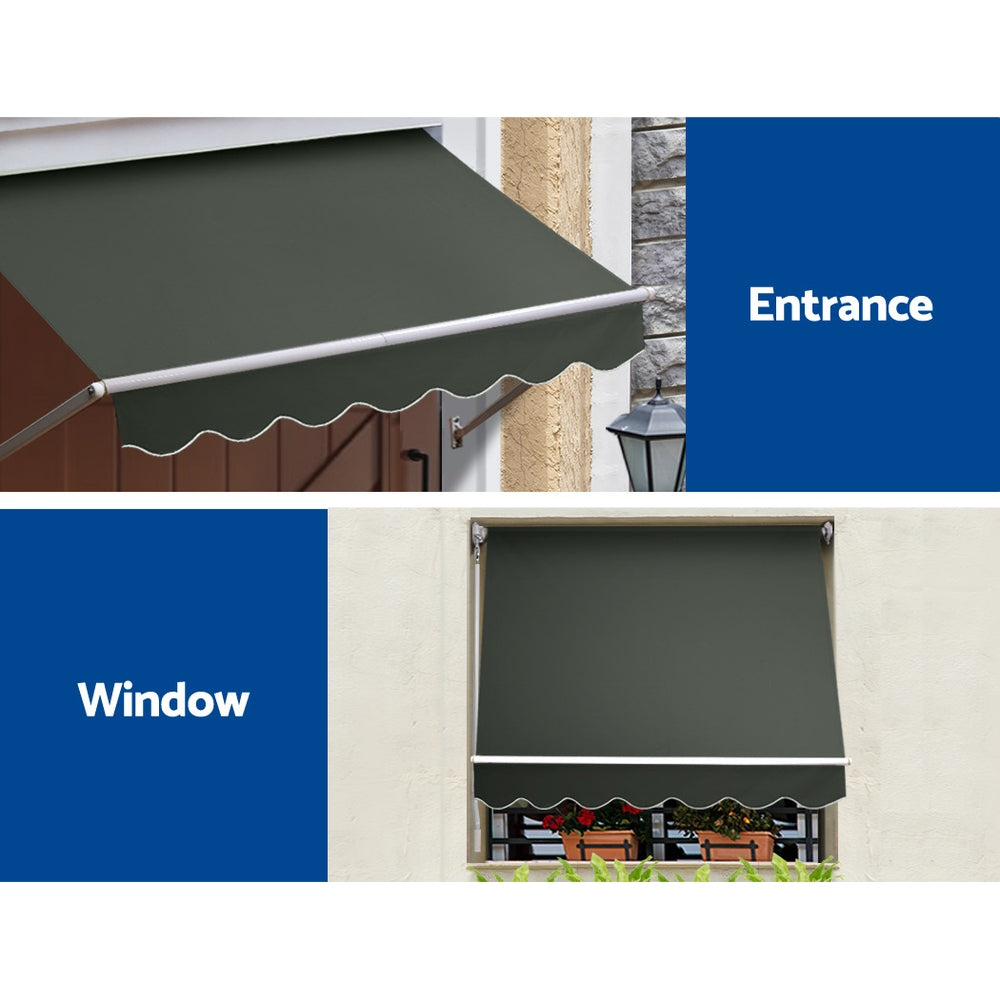 Window Fixed Pivot Arm Awning Outdoor Blinds Retractable Canopy1.5X2.1M | Awnings - photo 6