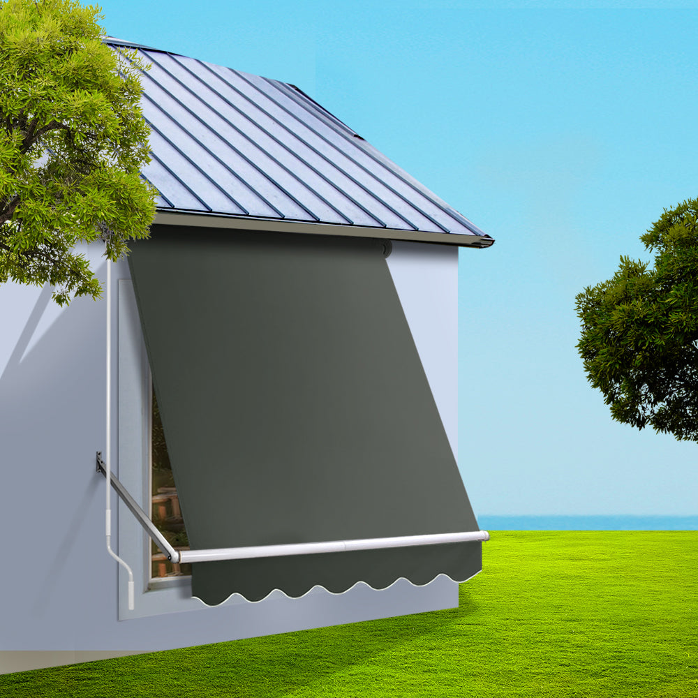Window Fixed Pivot Arm Awning Outdoor Blinds Retractable Canopy1.5X2.1M - Awnings