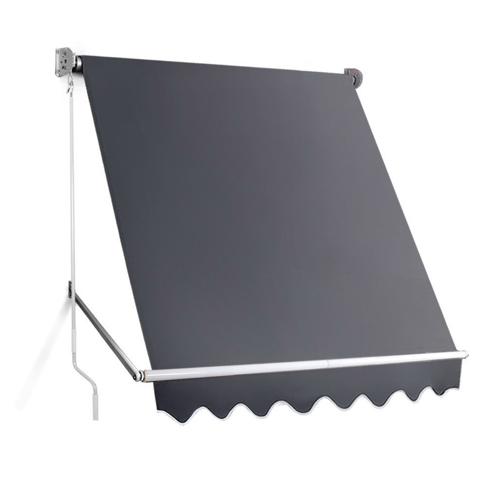 Awnings - Window Fixed Pivot Arm Awning Outdoor Blinds Retractable Canopy1.8X2.1M