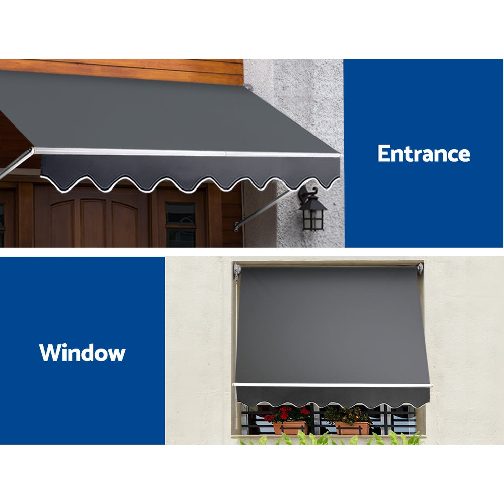 Window Fixed Pivot Arm Awning Outdoor Blinds Retractable Canopy1.8X2.1M | Awnings - photo 6