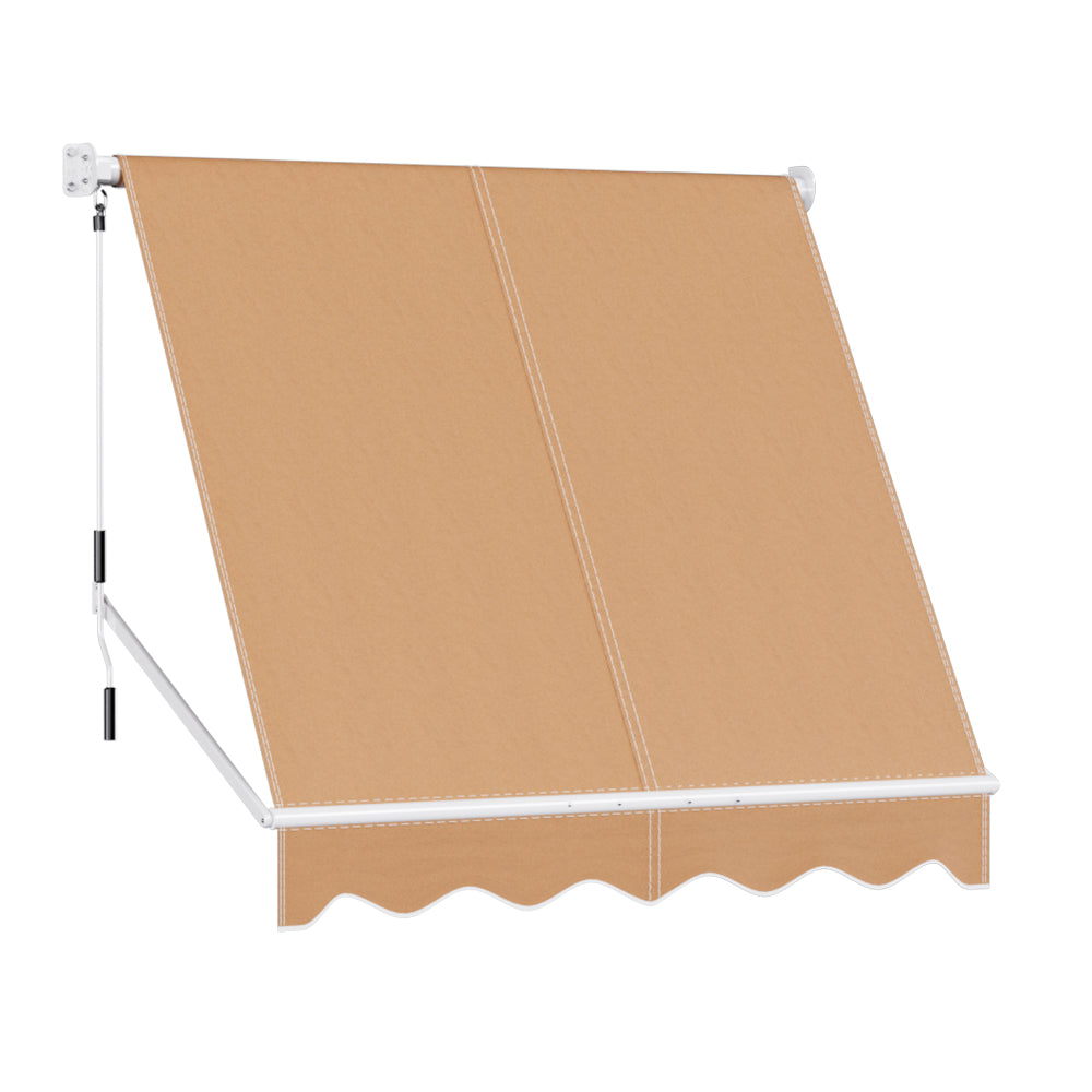 Beige colour - Fixed Pivot Arm Window Awning 2.1X2.1M Beige/Grey