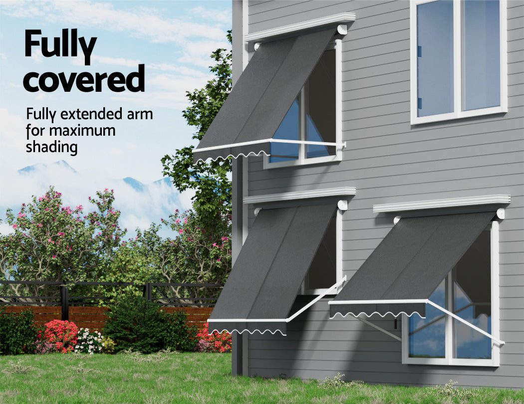 Fixed Pivot Arm Window Awning 2.1X2.1M Beige/Grey | Awnings - photo 13