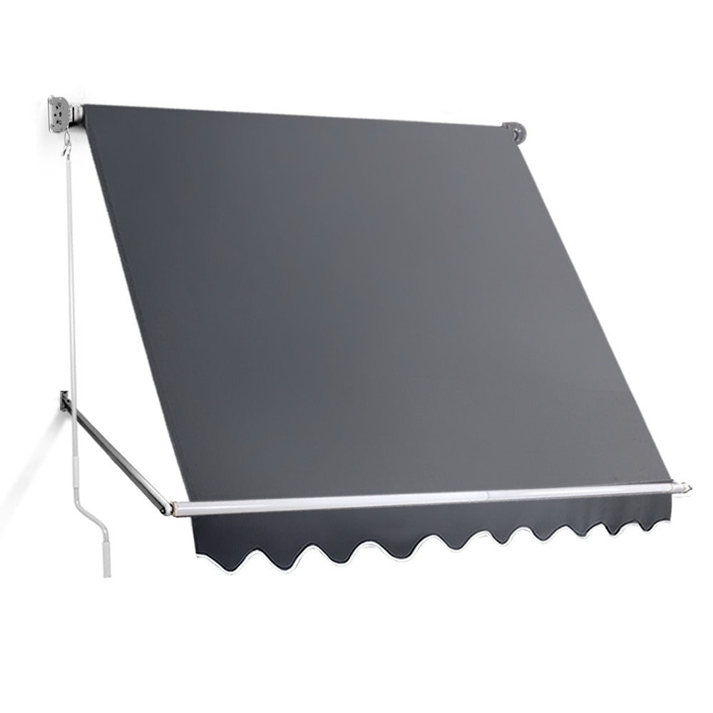 Window Fixed Pivot Arm Awning Outdoor Blinds Retractable Patio 2.4X2.1M