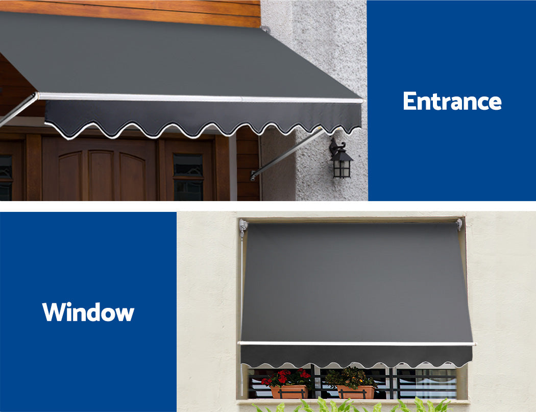 Window Fixed Pivot Arm Awning Patio Outdoor Blinds Retractable 2.8X2.1M