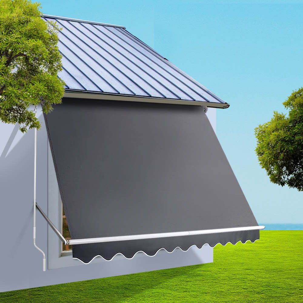 Window Fixed Pivot Arm Awning Patio Outdoor Blinds Retractable 2.8X2.1M
