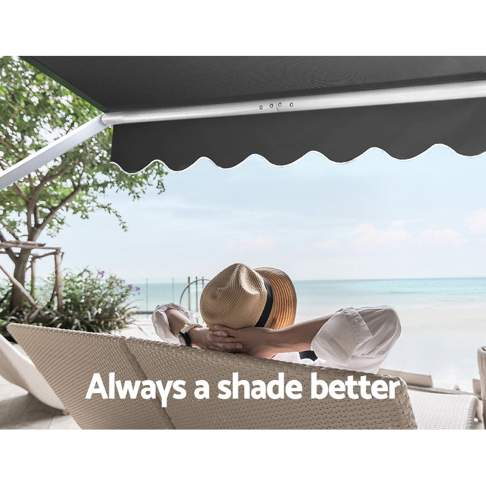 Window Fixed Pivot Arm Awning Outdoor Blinds Retractable Canopy3.1X2.1M with Awnings