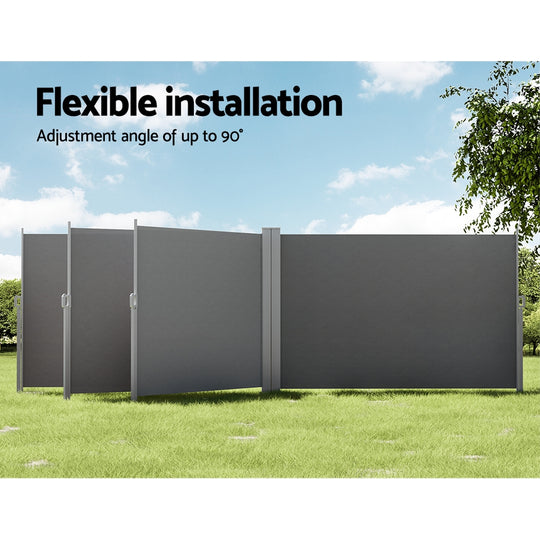 Side Awning Sun Privacy Screen 2X6M Grey