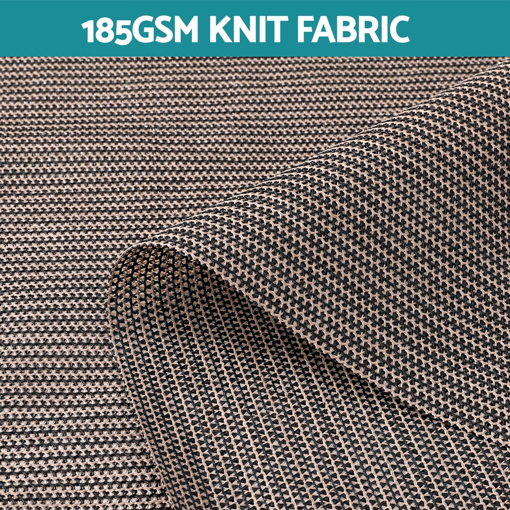 3X2.5M Outdoor Blinds Awning Roll Down Retractable Knit Fabric Outdoor Blinds Window Shade Brown | Brown colour