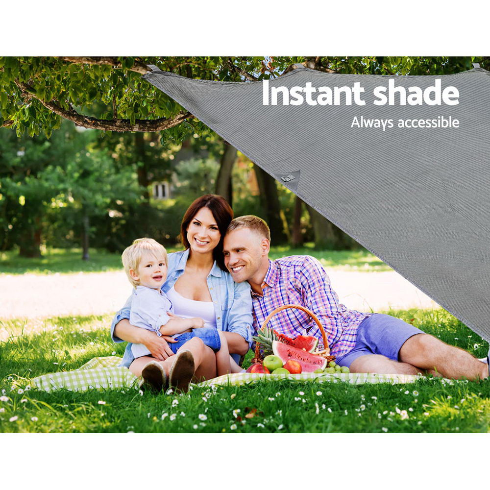 Caravan Privacy Screen 3.7X1.95M End Wall Side Sun Shade Grey
