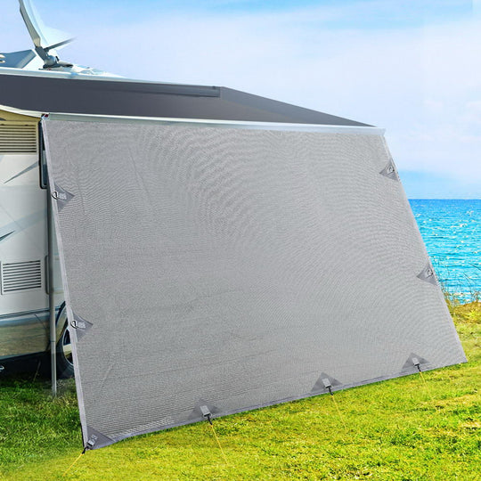 Caravan Privacy Screen End Wall Side Sun Shade Grey