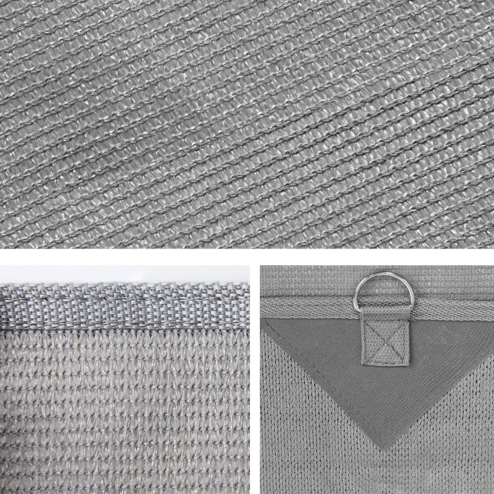 Caravan Privacy Screen 4.9X1.95M End Wall Side Sun Shade Grey