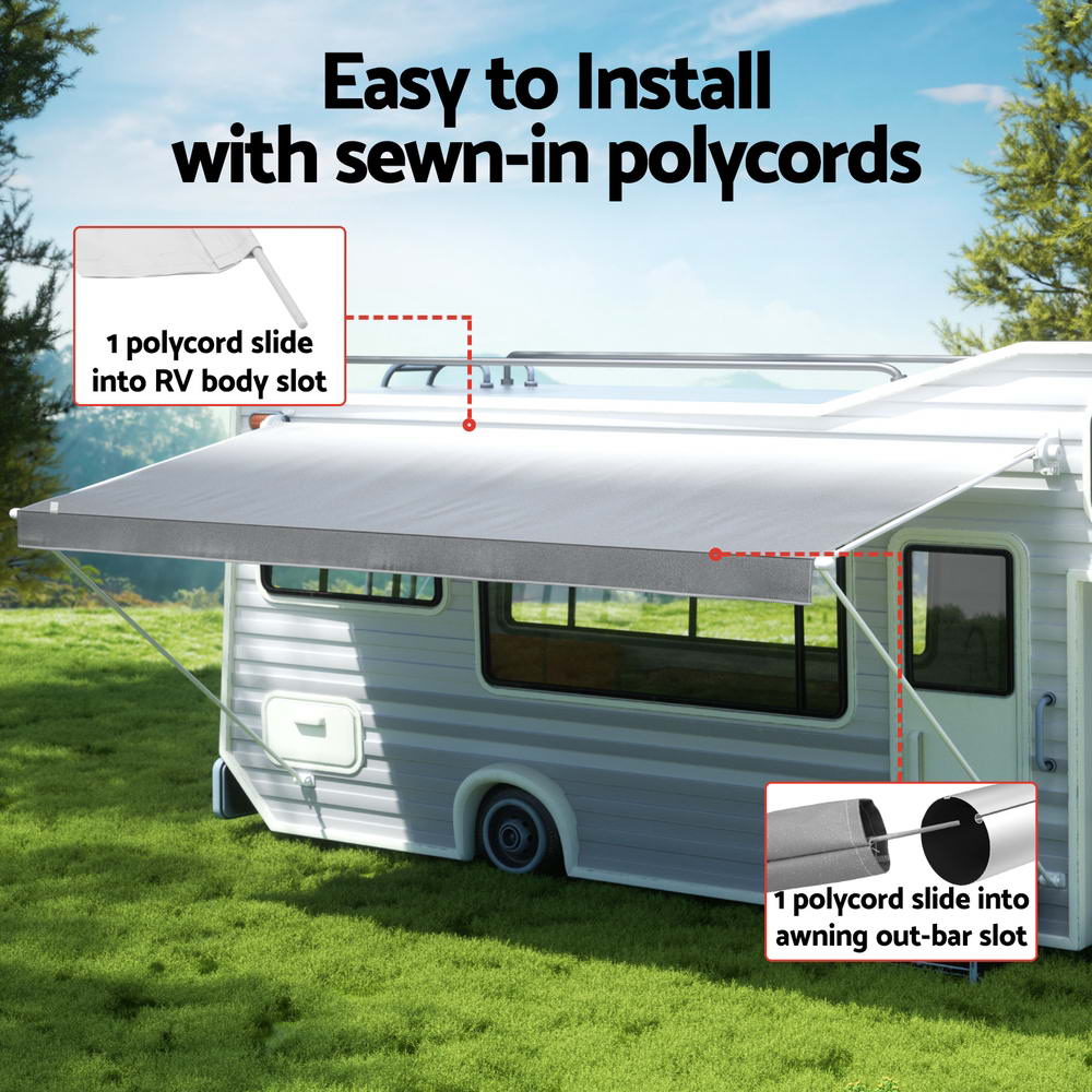 Weisshorn 12ft Caravan Awning RV Replacement Fabric 3.40M x 2.42M, Fabric finish