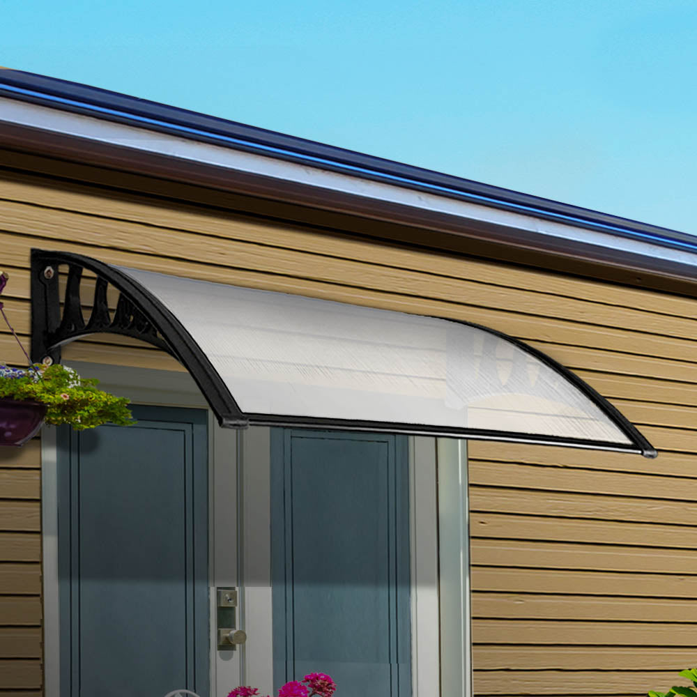 Window Door Awning 1Mx1M Transparent Hollow Sheet Plastic Frame