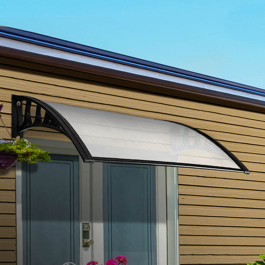 Window Door Awning 1Mx1M Transparent Hollow Sheet Plastic Frame - Awnings