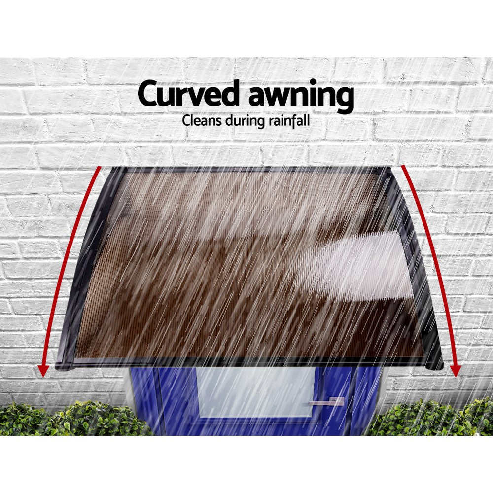 Window Door Awning? 1Mx1M Brown Hollow Sheet Plastic Frame