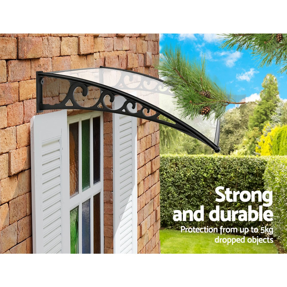 Window Door Awning 1Mx1.2M Transparent Hollow Sheet Plastic Frame