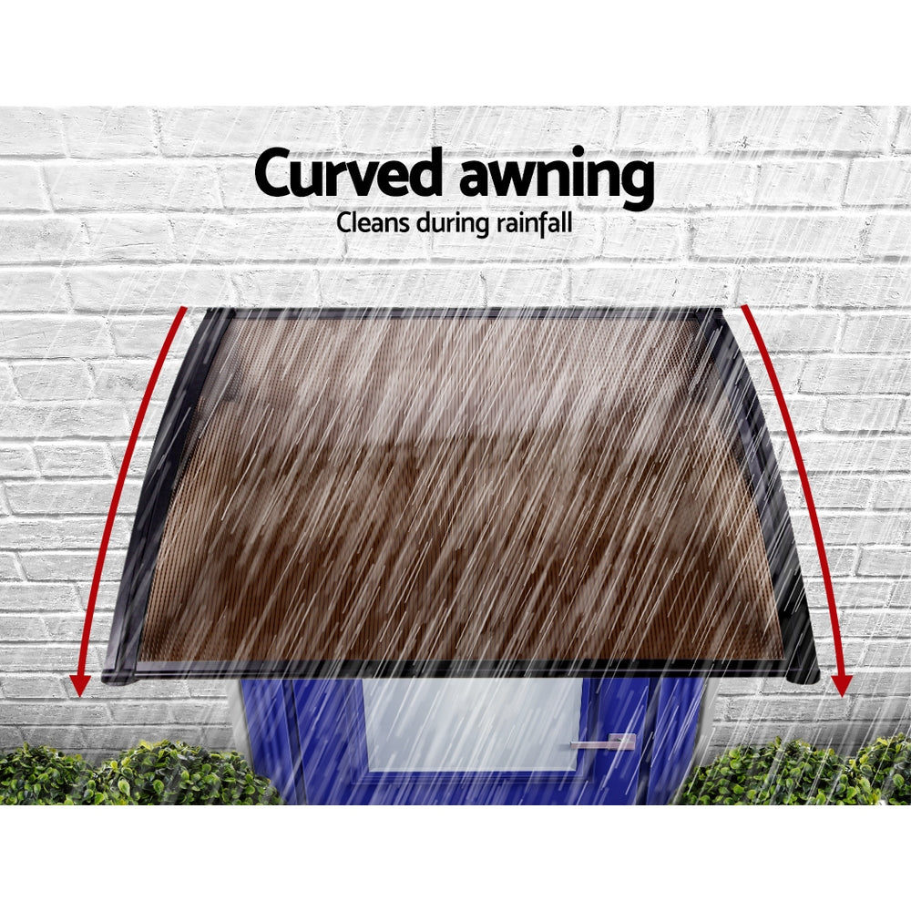 Brown colour - Window Door Awning 1Mx1.2M Brown Hollow Sheet Plastic Frame