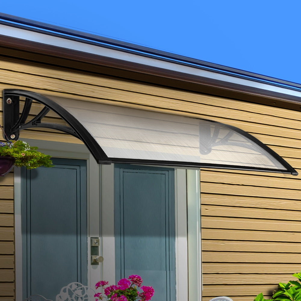 Window Door Awning 1Mx1.5M Transparent Hollow Sheet Plastic Frame