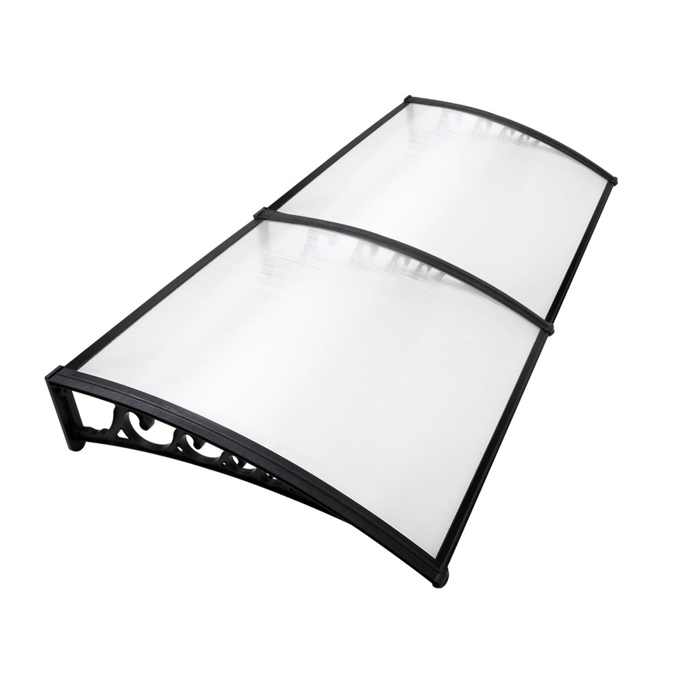 Window Awning Door Canopy 1Mx2M Transparent Hollow Sheet Plastic Frame