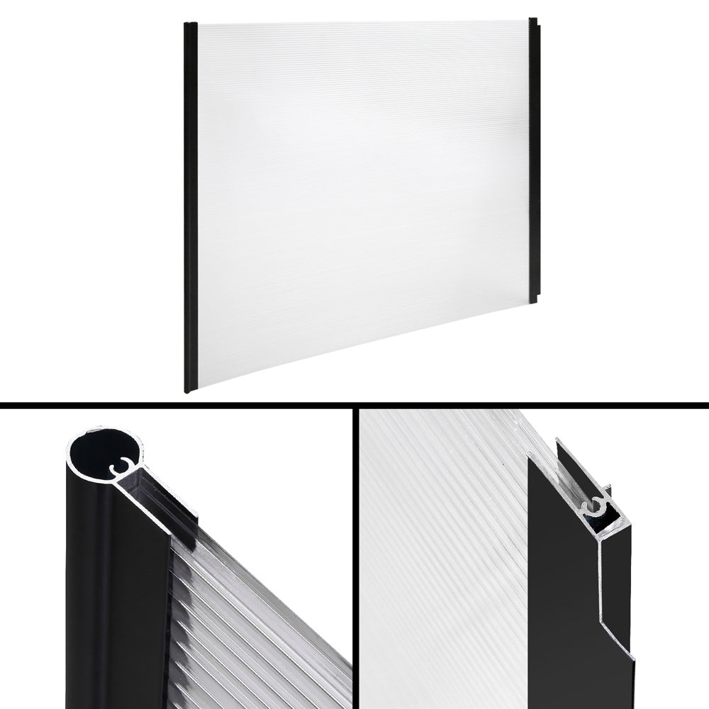 Window Awning Door Canopy 1Mx2M Transparent Hollow Sheet Plastic Frame