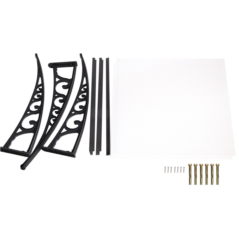 Window Awning Door Canopy 1Mx2M Transparent Hollow Sheet Plastic Frame