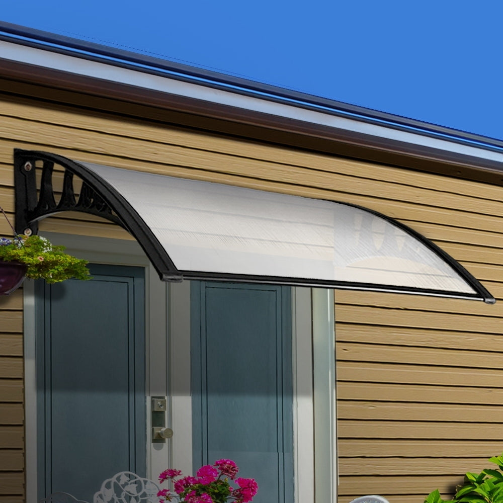 Window Awning Door Canopy 1Mx2M Transparent Hollow Sheet Plastic Frame