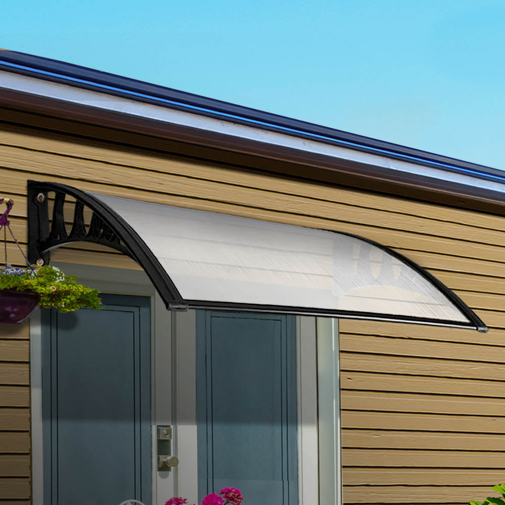 Window Awning Door Canopy 1Mx2M Transparent Hollow Sheet Plastic Frame