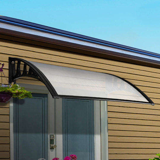 Window Awning Door Canopy 1Mx2M Transparent Hollow Sheet Plastic Frame - Instahut Diy Shade Awn