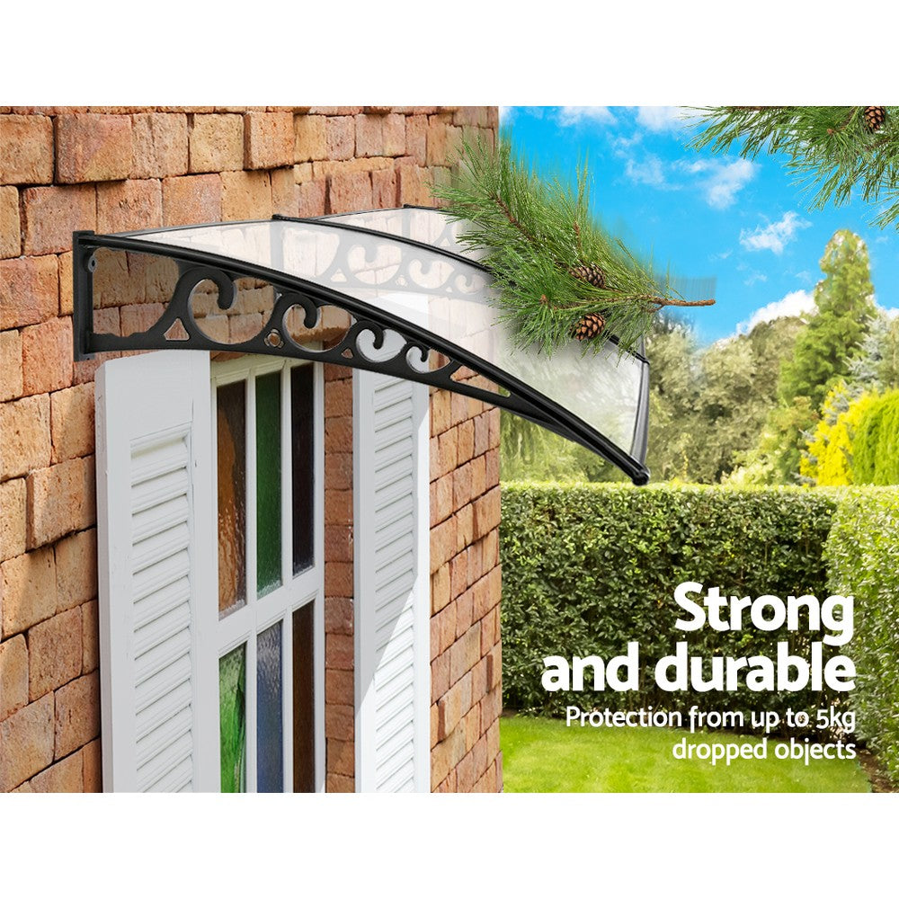 Window Door Awning 1Mx2.4M Transparent Hollow Sheet Plastic Frame